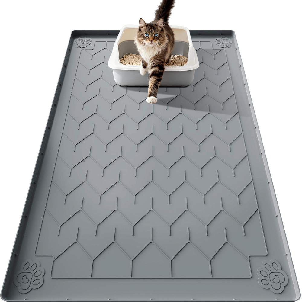 Alfombra de Motsamla para arena de gato grande 40x28 captura arena y protege el suelo.