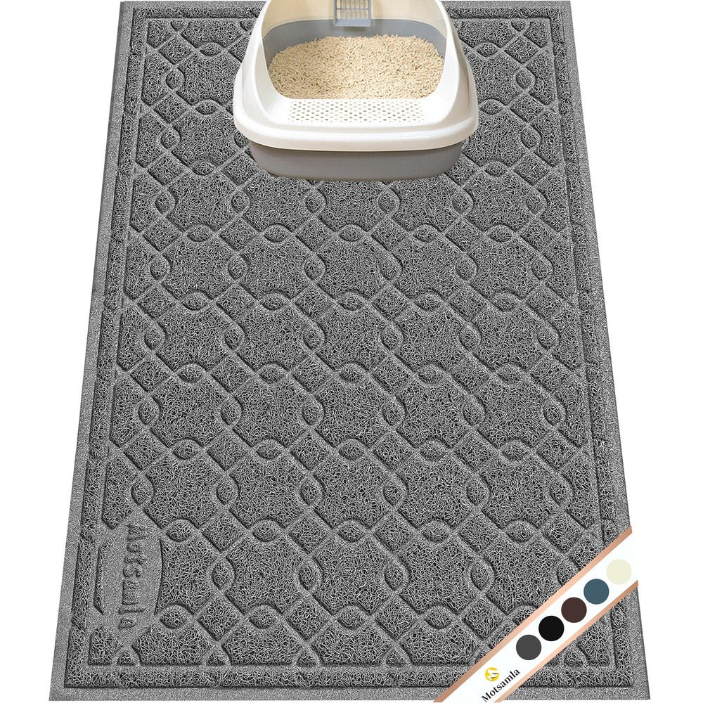 Alfombrilla para arena de gato Motsamla grande 35x24, reduce salpicaduras en el piso
