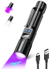 MOWETOO linterna UV 395nm 2 en 1 para detectar manchas ocultas