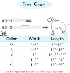 MR.CHUBBYFACE collar ajustable con tallas XS a XL, flexible para perros pequeños y grandes.