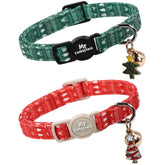 MR.CHUBBYFACE collar para gato con motivo navideño, árbol rojo y verde, ideal para fotos.