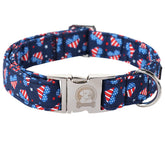 MR. CHUBBYFACE collar con bandera de EE. UU. para perros, cómodo y duradero.