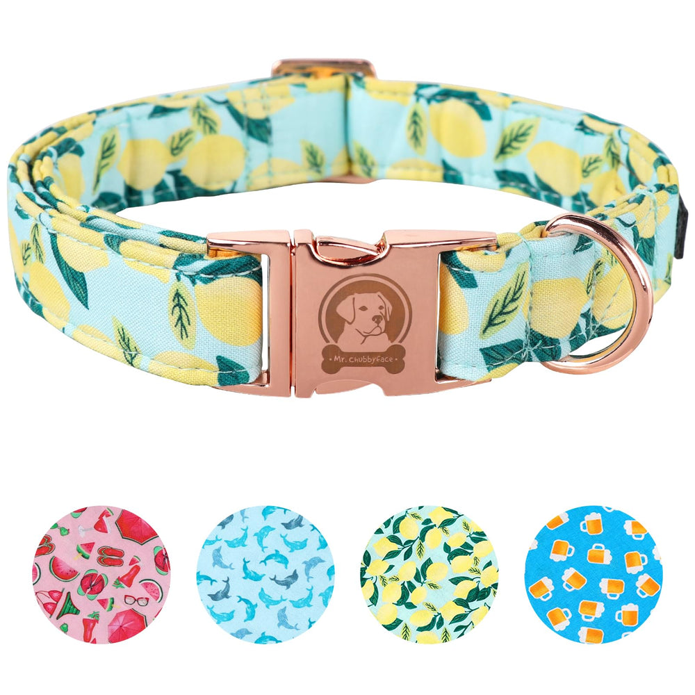 MR.CHUBBYFACE collar perro limón verde: cómodo, ligero para paseos