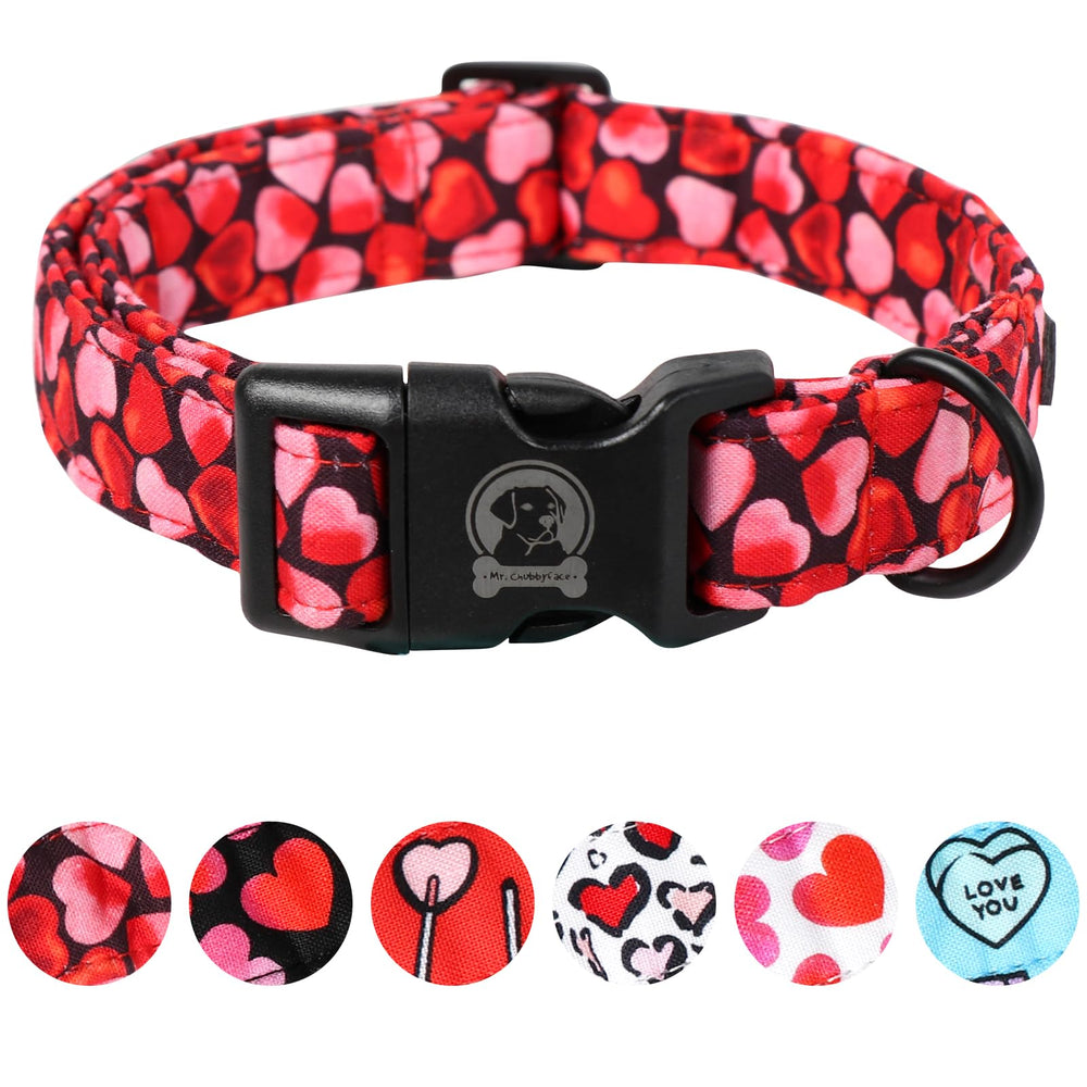 MR.CHUBBYFACE collar perrito San Valentín con corazón rosa, cómodo para paseos