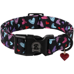 MR.CHUBBYFACE collar San Valentín con corazón rojo, ideal para paseos
