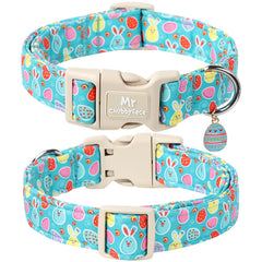 Correa MR.CHUBBYFACE para perro con colores vivos y patrón de huevos de Pascua