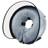 Cono inflable MRSOHRET para perro visto de frente, cómodo y seguro durante la recuperación