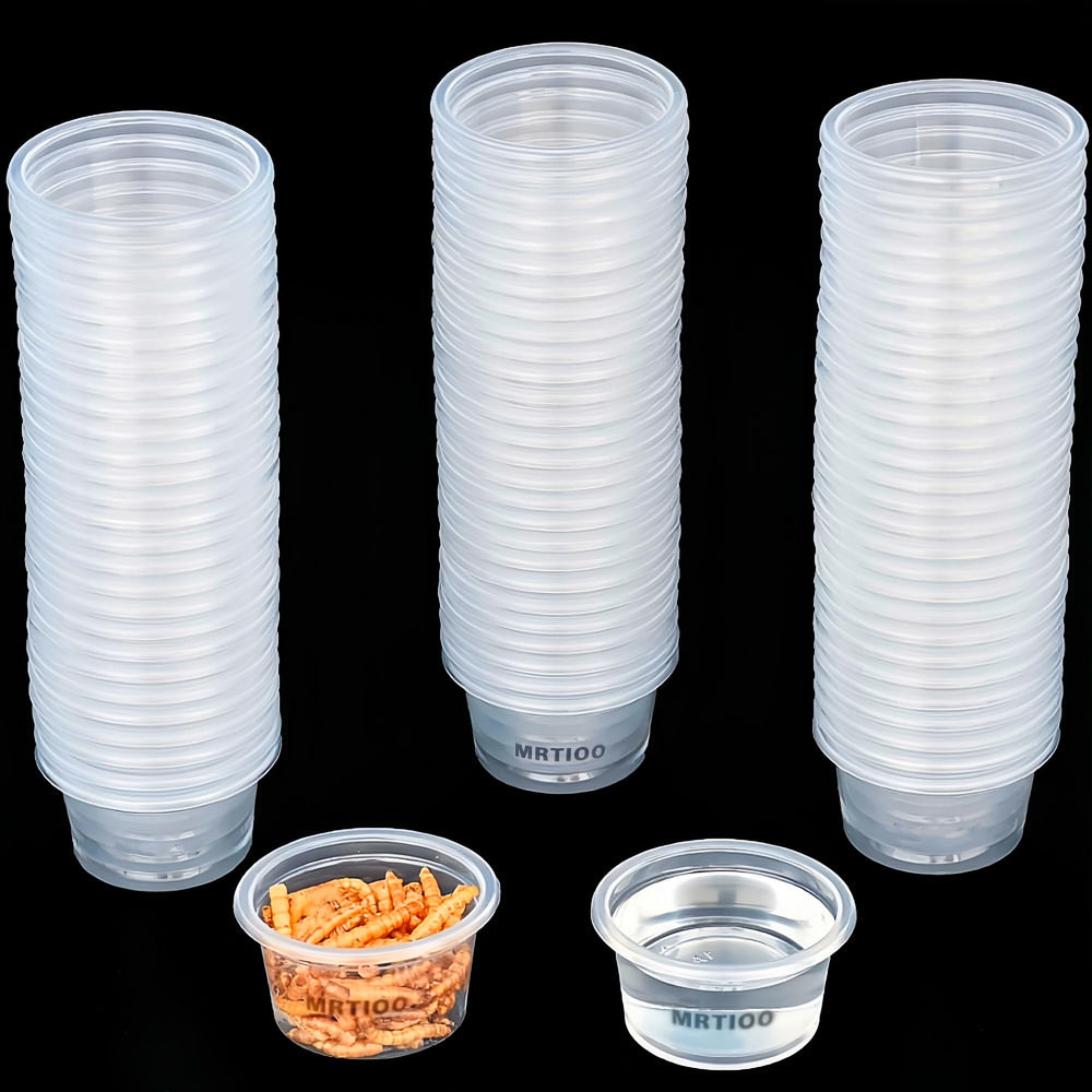 Cupos MRTIOO para gecko crestado, 1oz, fácil de rellenar comida y agua.