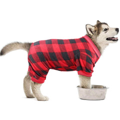 Pijama Mtliepte para perros, cuadros navideños, ideal para fotos en familia.