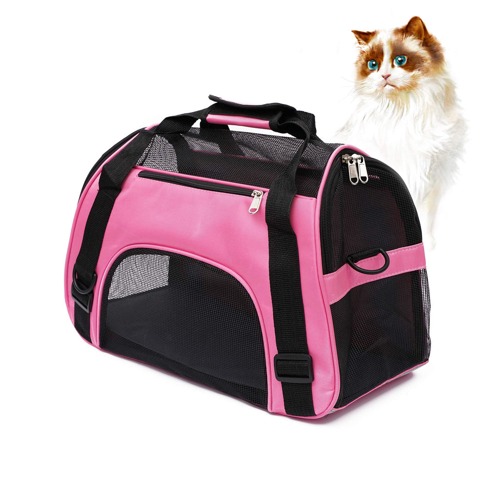MuchL porta-gato suave, vista frontal, comodidad para viajes cortos.