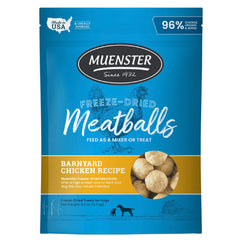 Muenster albóndigas-pollo-deshidratadas: premio delicioso para perros.