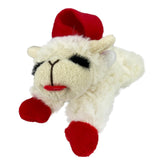 Multipet Lamb Chop peluche con gorro de Santa, ideal para juego y abrazos festivos.