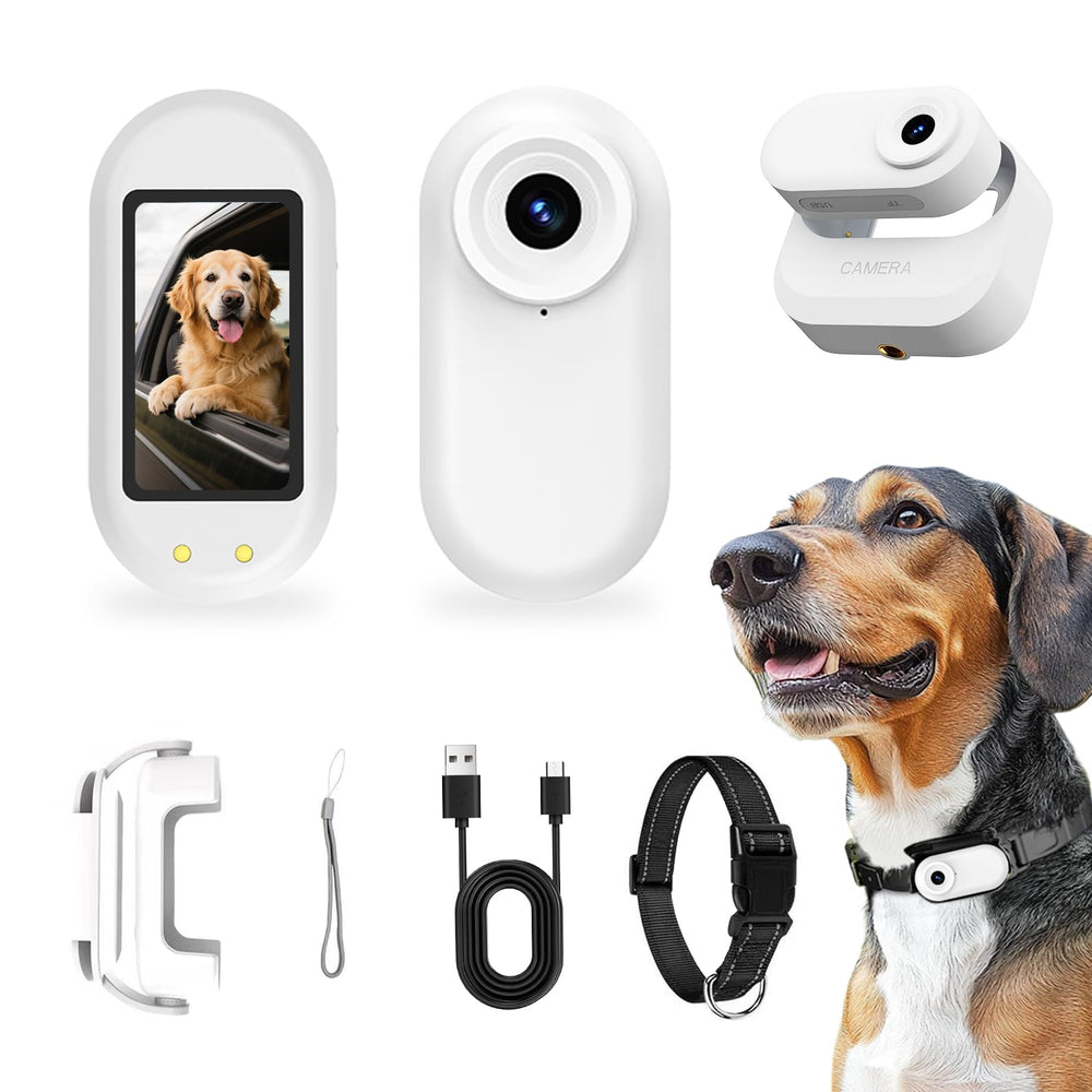Musoumars cámara collar mascota 1080p: captura la vida diaria desde la vista de tu animal.