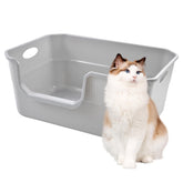 MUYG caja de arena grande con entrada baja, facilita acceso cómodo para gatitos.