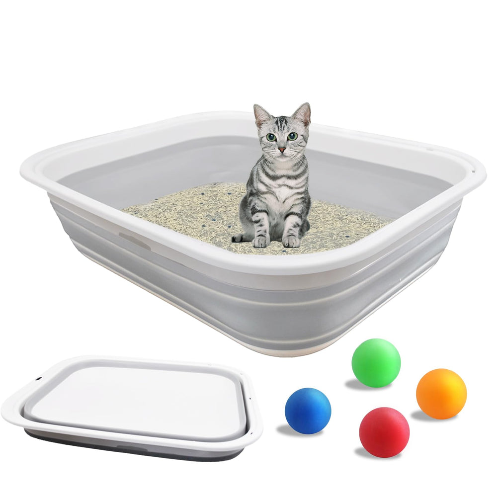 MUYG caja de arena colapsable para gatos, vista general, ideal para viajar