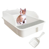 MUYG caja de arena para gato, lado alto, evita salpicaduras y mantiene el área limpia.