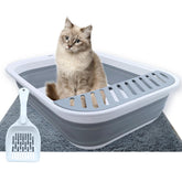 MUYG caja de arena plegable abierta, ideal para gatos y uso diario