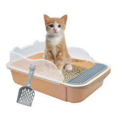 MUYG caja para gatos abierta con borde alto evita derrames y desbordes.