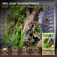 MYGIIKAKA habitat-aracnidos-puertas-magneticas, acceso rápido para alimentar y limpiar.
