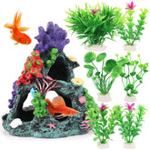 MyLifeUNIT roca-cueva-realista: refugio seguro para peces betta.