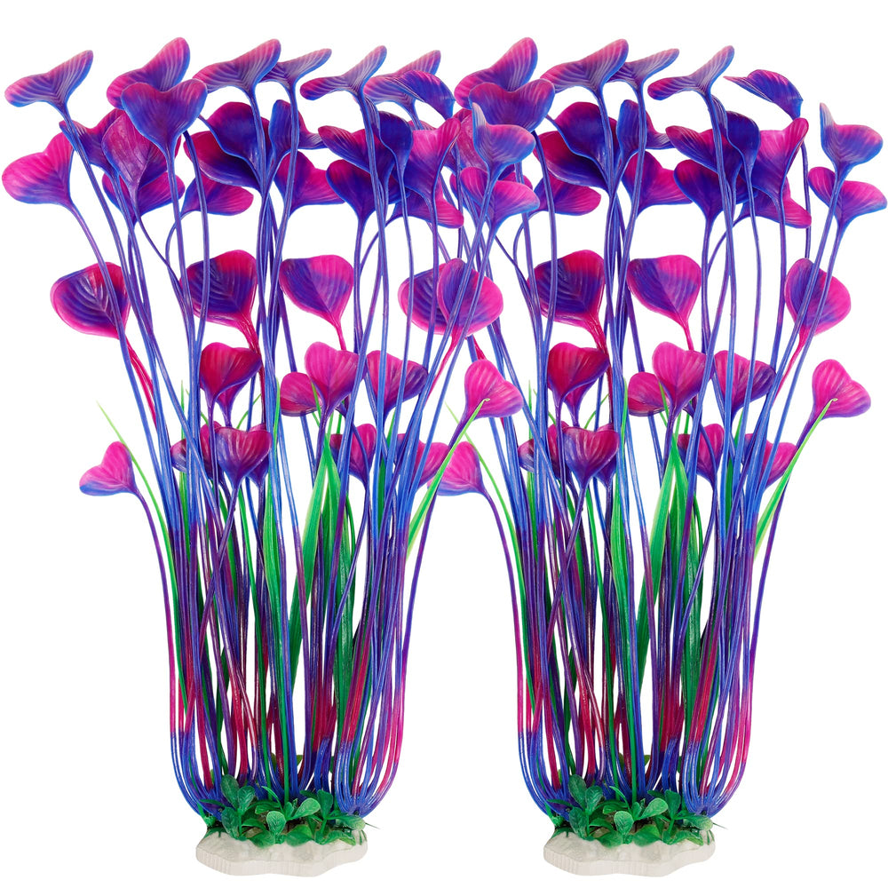 MyLifeUNIT plantas de acuario grandes, conjunto de 2 para decoración.