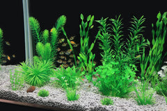 MyLifeUNIT planta artificial para acuario con base cerámica pesada evita flotar.