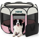Jaula de juego para perros MZNZ rosa portátil, refugio seguro para interiores.