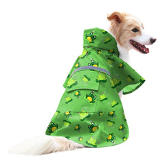 Nacoco chaqueta impermeable para perro grande rana verde, vista frontal, protege de la lluvia