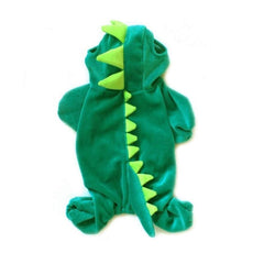 NACOCO disfraz dinosaurio para perro verde – vista frontal, ideal para sesiones de fotos
