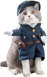 Disfraz de policia NACOCO para mascotas en azul marino, perfecto para Halloween.