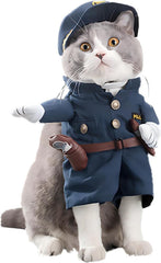 Disfraz de policia NACOCO para mascotas en azul marino, perfecto para Halloween.