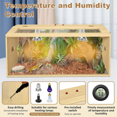 Dimensiones Nalwort 32x16x16 muestran amplio espacio para diversas especies.