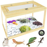 Nalwort Terrario reptil 28 gal, frente abierta, acceso fácil para manejo.