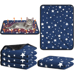 Namalu cama auto calentante para gatos con patrón estrella azul, ideal para descansar cálido.