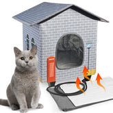 NAMOTEK casa-gato caliente elevada: refugio cálido para gatos dentro o afuera