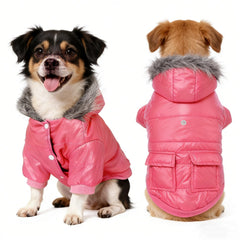 NAMSAN capa para perro pequeño rosa con capucha, abrigo cálido para invierno.