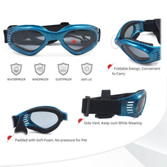 Gafas NAMSAN para perros, correas elásticas ajustables para su fijación segura.