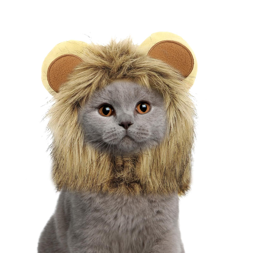 NAMSAN león-mane para gato pequeño, melena realista y cómodo para Halloween