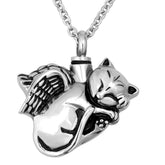 NanMuc urna para mascota con gatito alado, recuerdo elegante y duradero