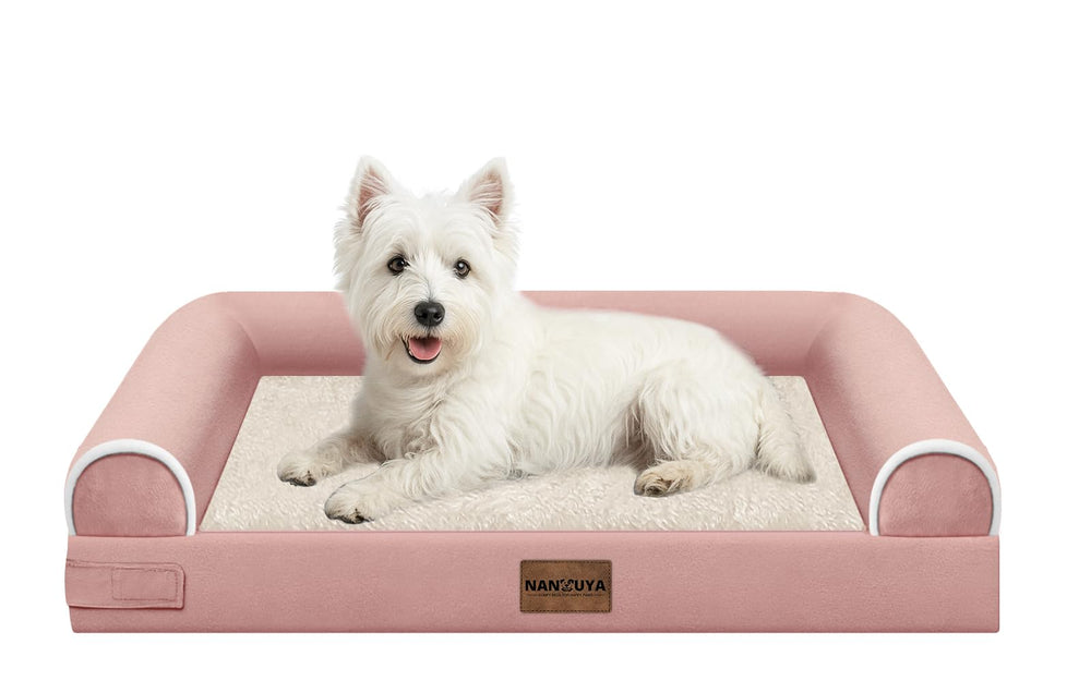 Cama Nanunya para perro mediano con superficie de terciopelo suave para mayor confort.