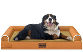 NANUYA cama ortopédica anaranjada para perros grandes, soporte cómodo