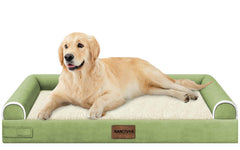 Cama NANUYA para perro grande con espuma panal distribuye el peso para mayor confort.