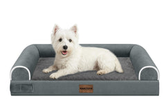 Cama NANUYA para perros medianos con espuma tipo huevo y soporte ergonómico.