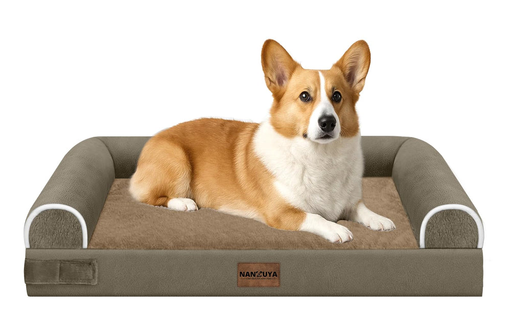Cama ortopédica NANUYA para perro con espuma panales y soporte cómodo.
