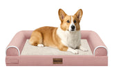 Cama para perro NANUYA ortopédica rosa con soporte para articulaciones