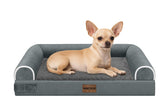 NANUYA cama para perro pequeño con respaldo triple para mayor comodidad y seguridad al dormir