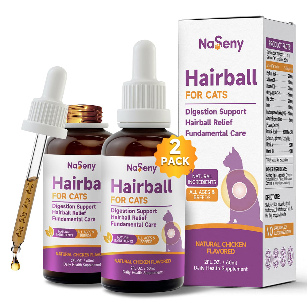 NaSeny Remedio de bolas de pelo para gatos: gotas fáciles de administrar para control de bolas de pelo