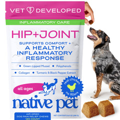Native Pet alivio dolor perro masticables: comodidad diaria.