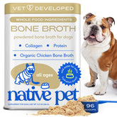 Native Pet caldo de hueso de pollo en polvo, sabor agradable para hidratar a la mascota