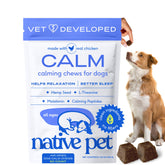 Envase de Native Pet Calming Chews para tranquilidad diaria de tu perro.